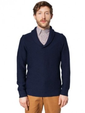 Le Pull à col châle de chez American Apparel.